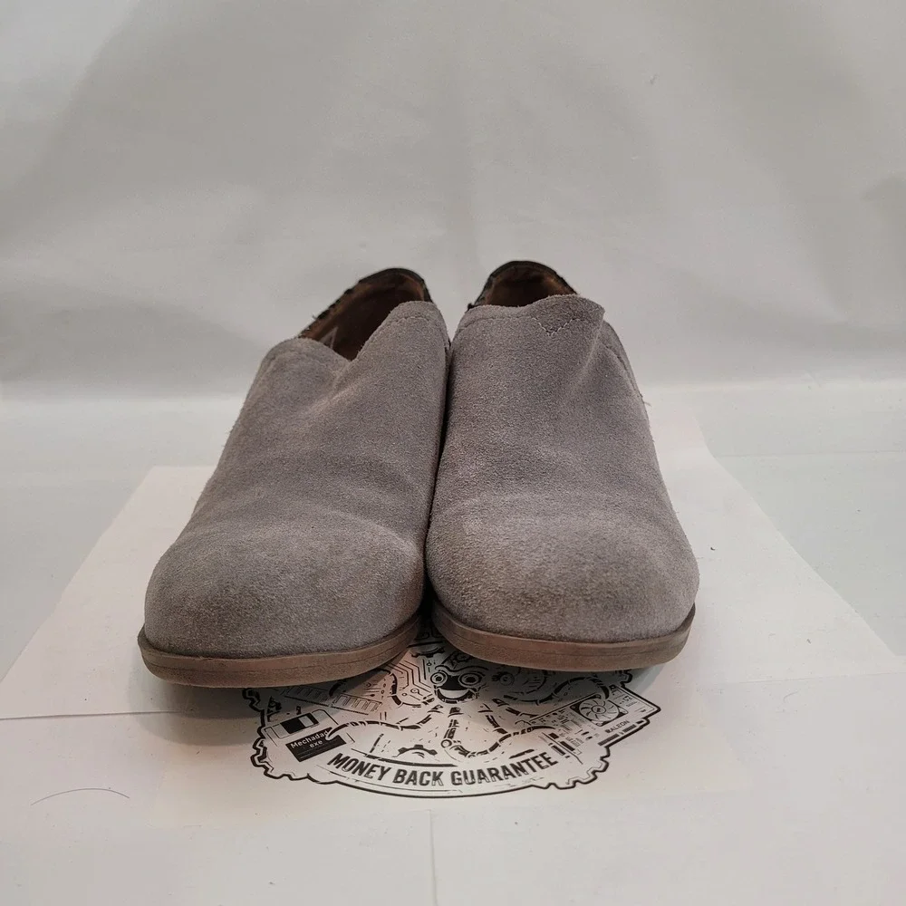 TOMS Deia Booties Womens 9 Grey Suede Woven Textile Ankle Boots Slip On